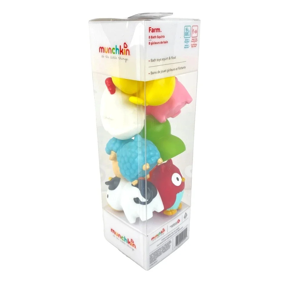 NEW Munchkin Farm Bath Squirts 8-Pack • 9M+ Baby Bath Toys Float & Squirt - Fun